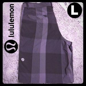 Lululemon Grey Stripe Kahuna Shorts